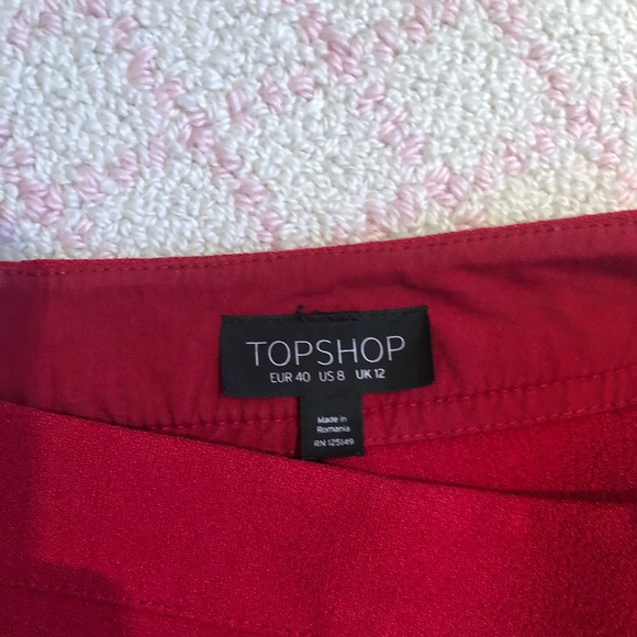TopShop Red Mini Skirt Size 8 - Picture 4 of 4